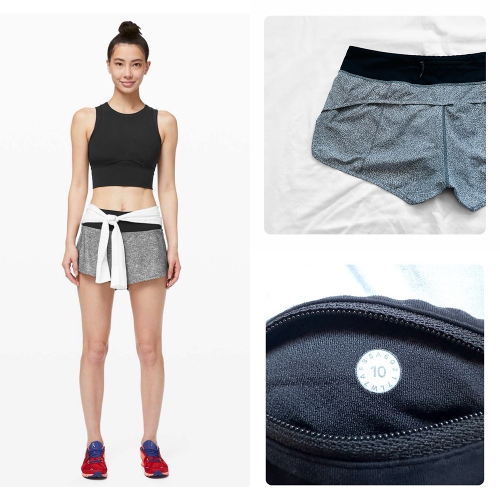 ★ Lululemon Speed Up Short Long Updated Fit - Heather Lux Multi Black ★ - Picture 7 of 17